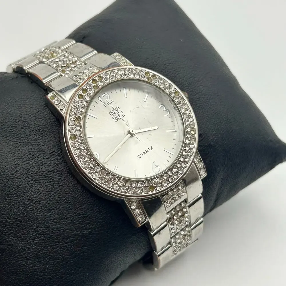 New York & Company (NY&C) Women's Silver-Tone Crystal Analog Quartz  Watch